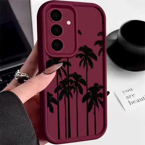 Coconut Tree Case For Samsung Galaxy S24 S25 Ultra S23 S22 Ultra S21 S20 FE A14 A34 A15 A35 A52 A53 A54 A55 5G A16 A36 A56 Cover