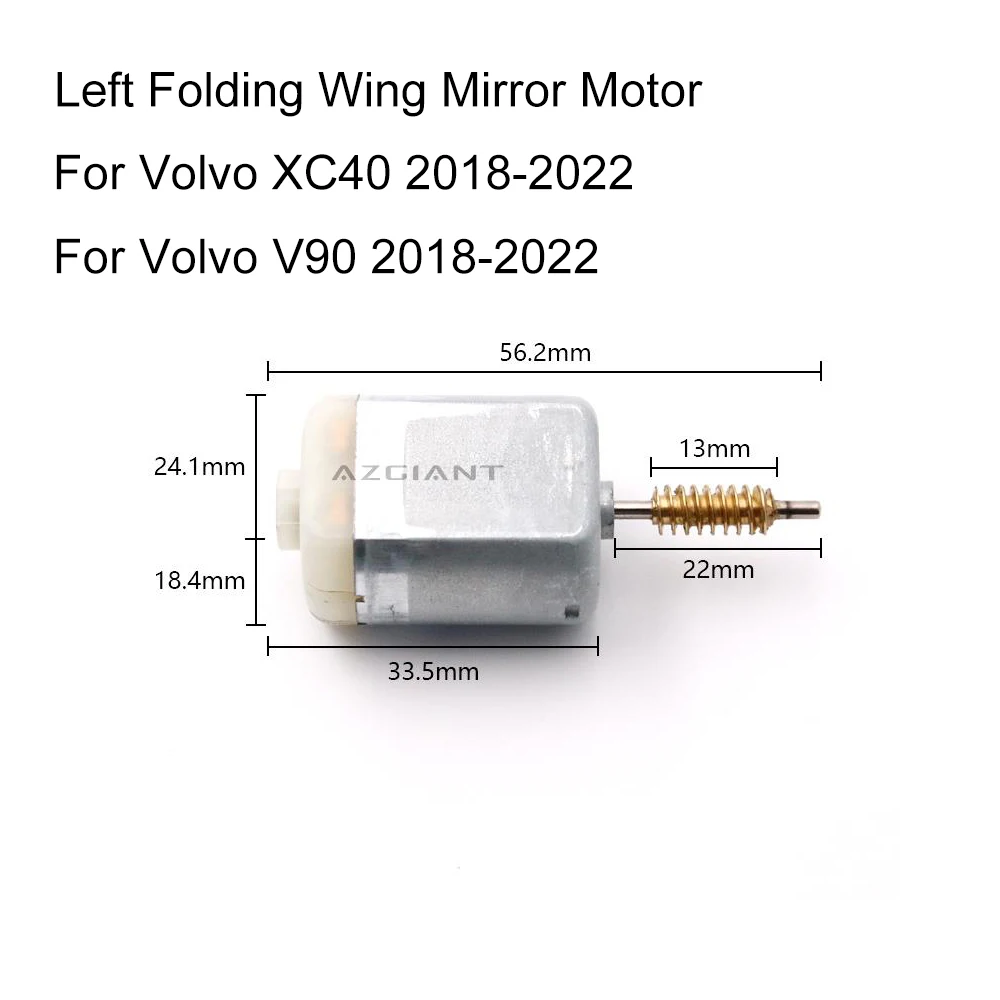 For Volvo XC40 V90 2018-2022 S40 S90 V40 V60 2006-2012 Wing Mirror Folding Power Motor Left Passanger Repair High Quality Engine