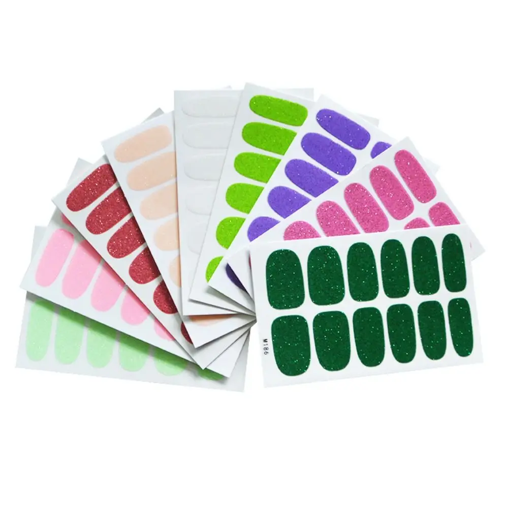 Bandes Autocollantes Scintillantes pour Ongles en Gel, 12 Doigts, Semi-durci, Nail Art, DIY