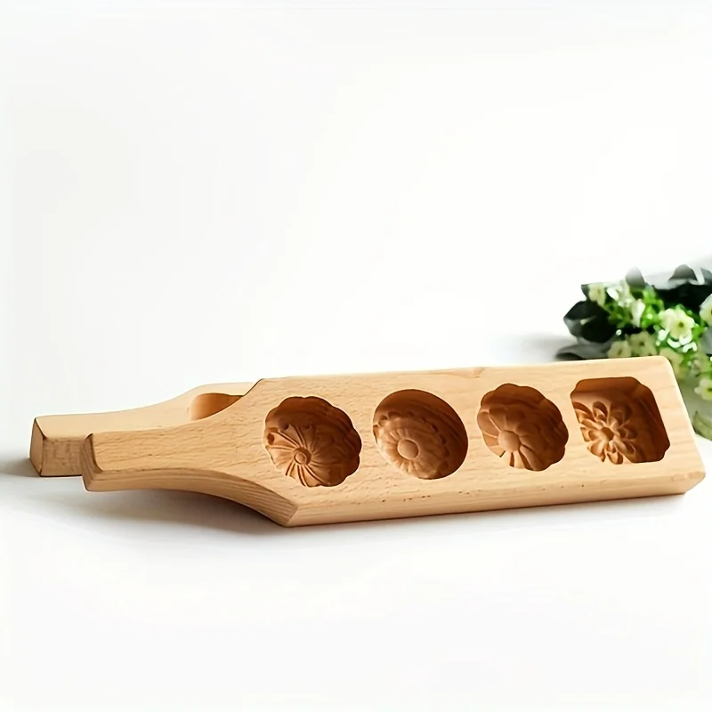 Wooden Cookie Molds for Baking Moon Cake,Molder Cookie,Chinese Mooncake Mold,Flowers Cookie Stamp,For Muffin,Chocolate,Pie
