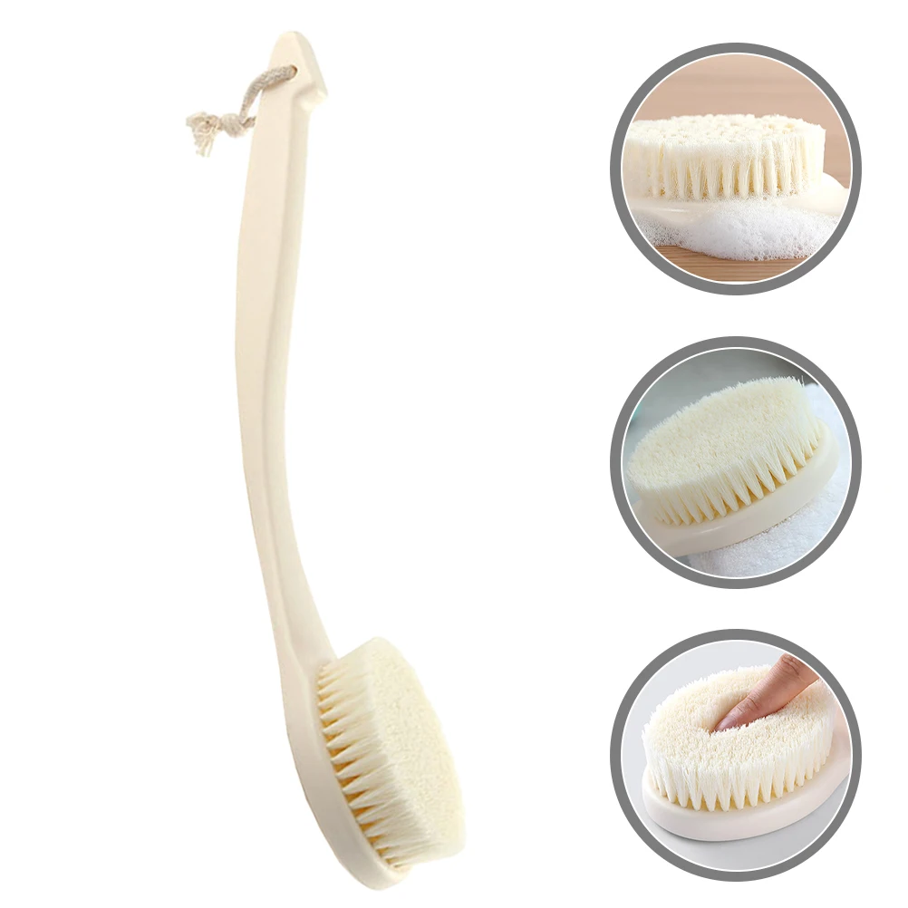 

Long Handle Bath Back Cleaning Scrubber Shower Body Bathing Brush With Hole Design For Easy Drying Fine Workmanship Portable