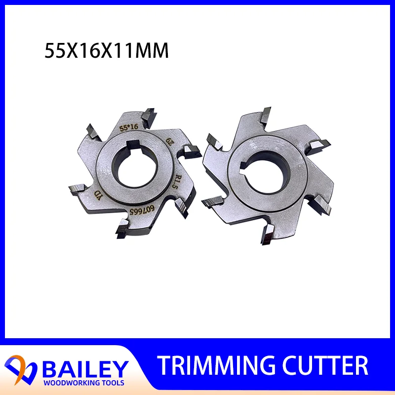 

BAILEY 1Pair 55x16x11mm 6Z R1.5/R2/R3 Fine Trimming Cutter Woodworking Machinery Tools Slotting Cutter For Edge Banding Machine