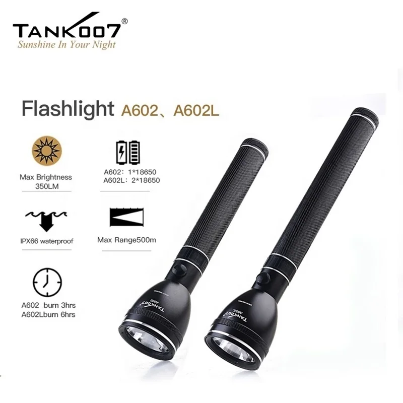 Tank007 500m Beam Long Distance Flash Light Security Powerful Torchlight Rechargeable Led Big Flashlight Torch Light