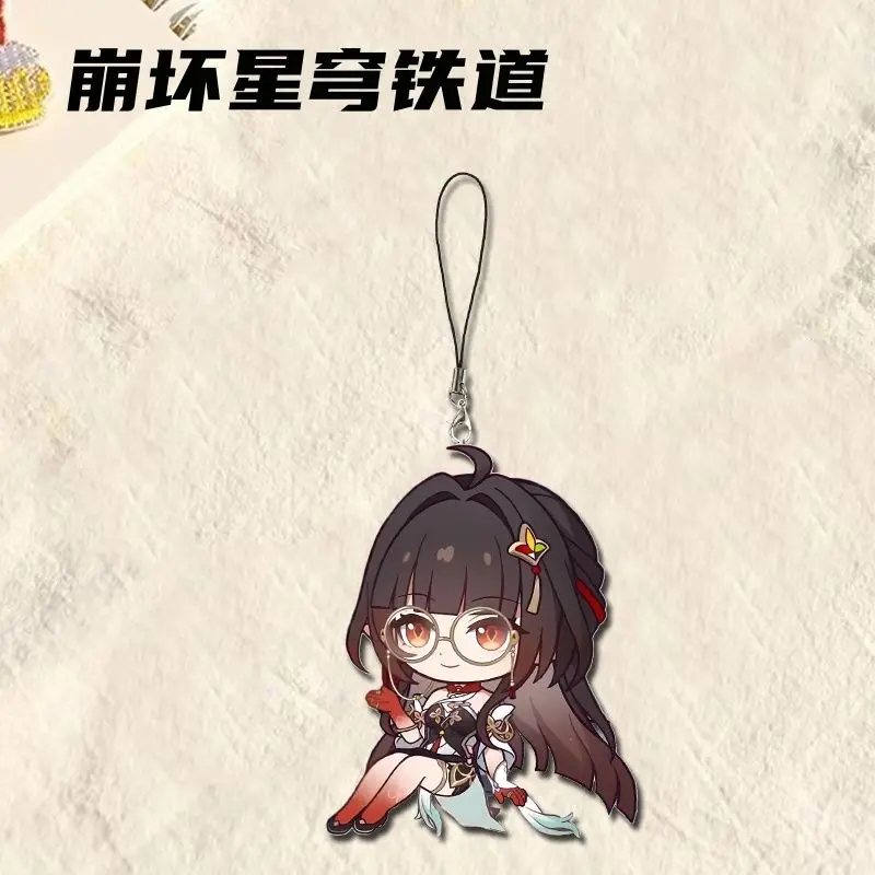 Honkai: Star Rail Lingsha Feixiao Anime Cosplay Acrylic Keychain Keyring Lolita Pendant Student Backpack Decoratio Gift