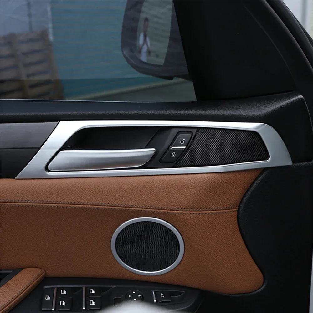 

Для BMW X3 F25 X4 F26 2011-17 4 шт. углеродное волокно, внутренняя дверная ручка автомобиля, накладка на чашу, наклейка из АБС-пластика, украшение, автоаксессуары