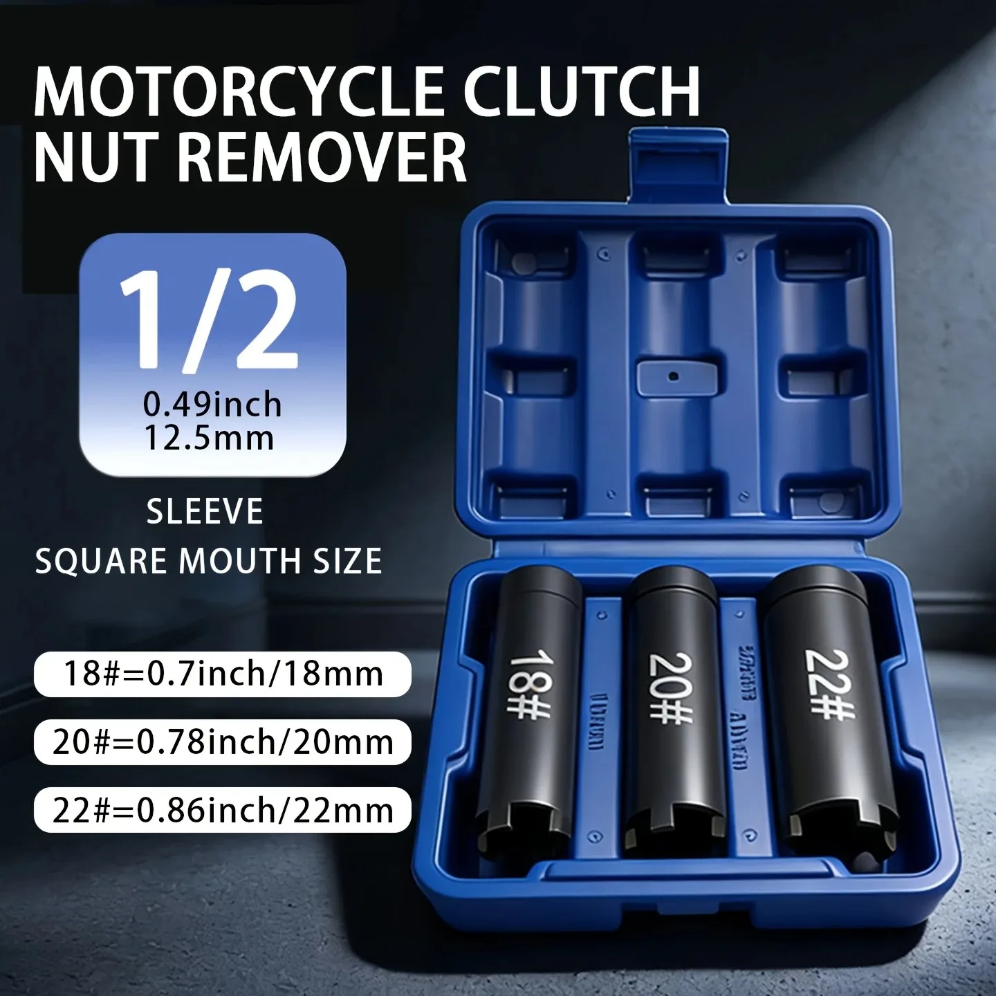 Motorcycle Clutch Nut Removal Tool 3Pcs Four-claw Socket 18 20 22mm Wrench Starter Disk Extractor Motorcycle Repair Tool Kit