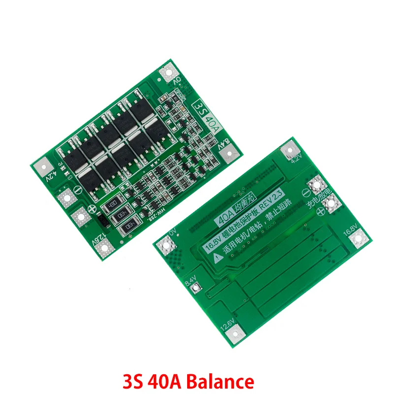 3S 4S 40A 60A Li-ion Lithium Battery Charger Protection Board 18650 BMS For Drill Motor 11.1V 12.6V/14.8V 16.8V Enhance Balance