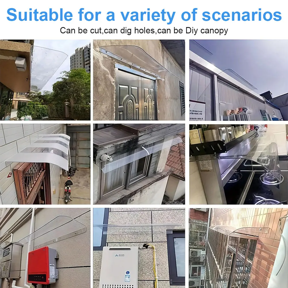 

Настенный навес для окна, двери, двери, без кронштейна, дверное укрытие, оконная крышка, тент для окна, прозрачный невидимый навес от дождя, тент, навес