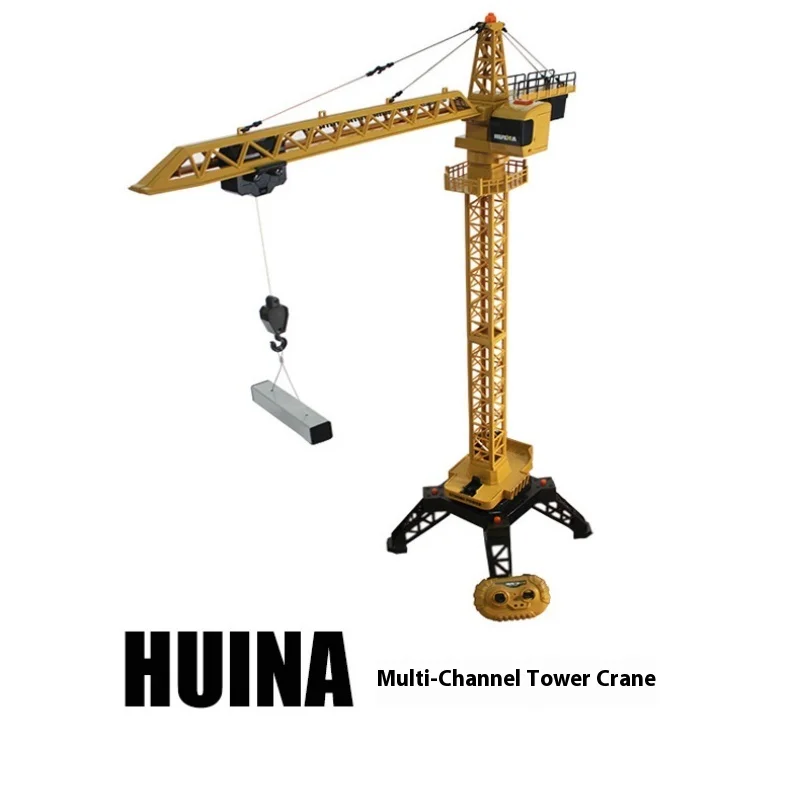 In Stock Huina 1585 Rc Alloy Lifting Crane Toy Electric Remote Control Engineering Car 1:14 Model Tower Crane Cool Boy Xmas Gift