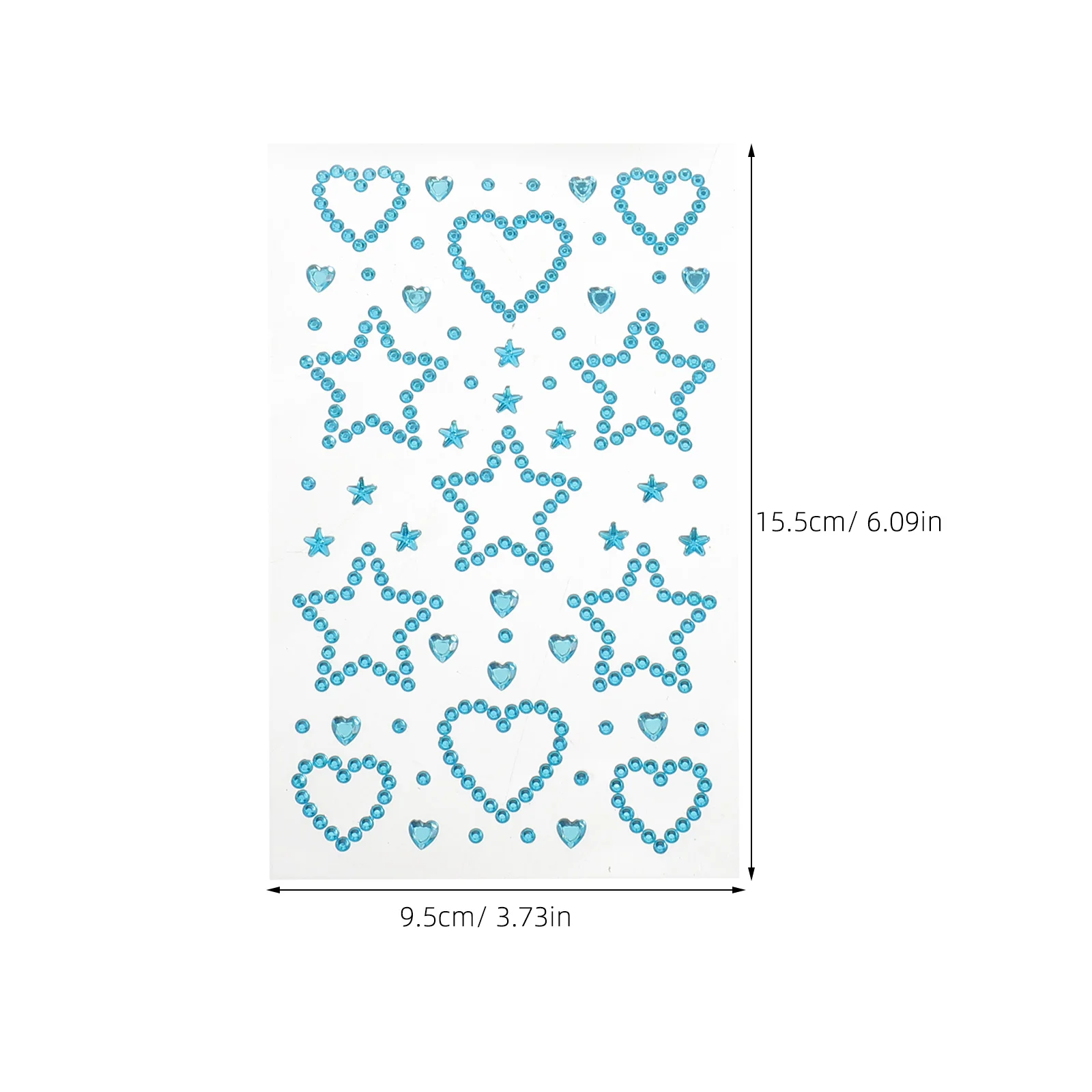 5 hojas de pegatinas de diamantes de imitación para maquillaje de escenario, pegatinas autoadhesivas de gemas para Festival con formas de corazón y estrella