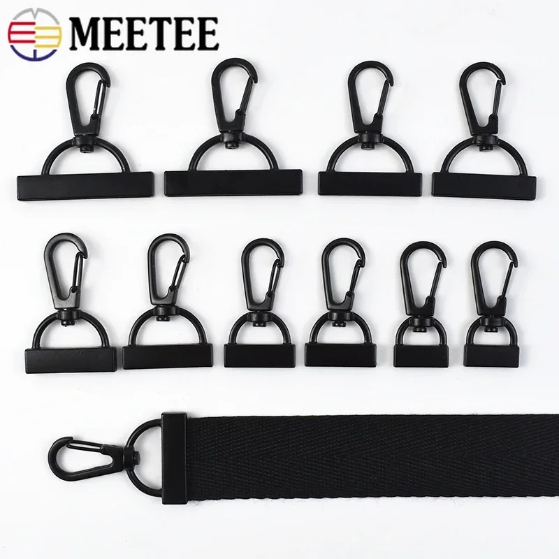 10/20Pcs 15-38mm Black Metal Buckle for Bag Strap Webbing Carabiner Clip Clasp Purse Keychain Snap Hook Hardware Replacement DIY