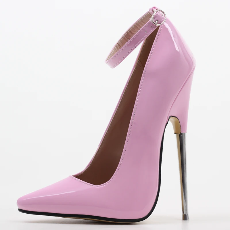 Picture 7: JIALUOWEI 7inch Stiletto Spike Metal High Heel Sharp Toe Ankle Wrap Shoes Size5-15