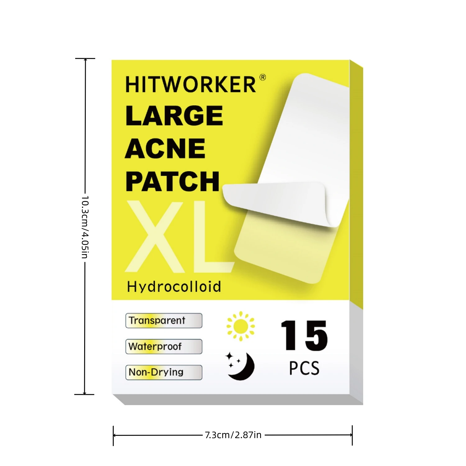 15 large-sized, long acne patches Can be cut to size Effectively absorbs impurities Suitable for face and body