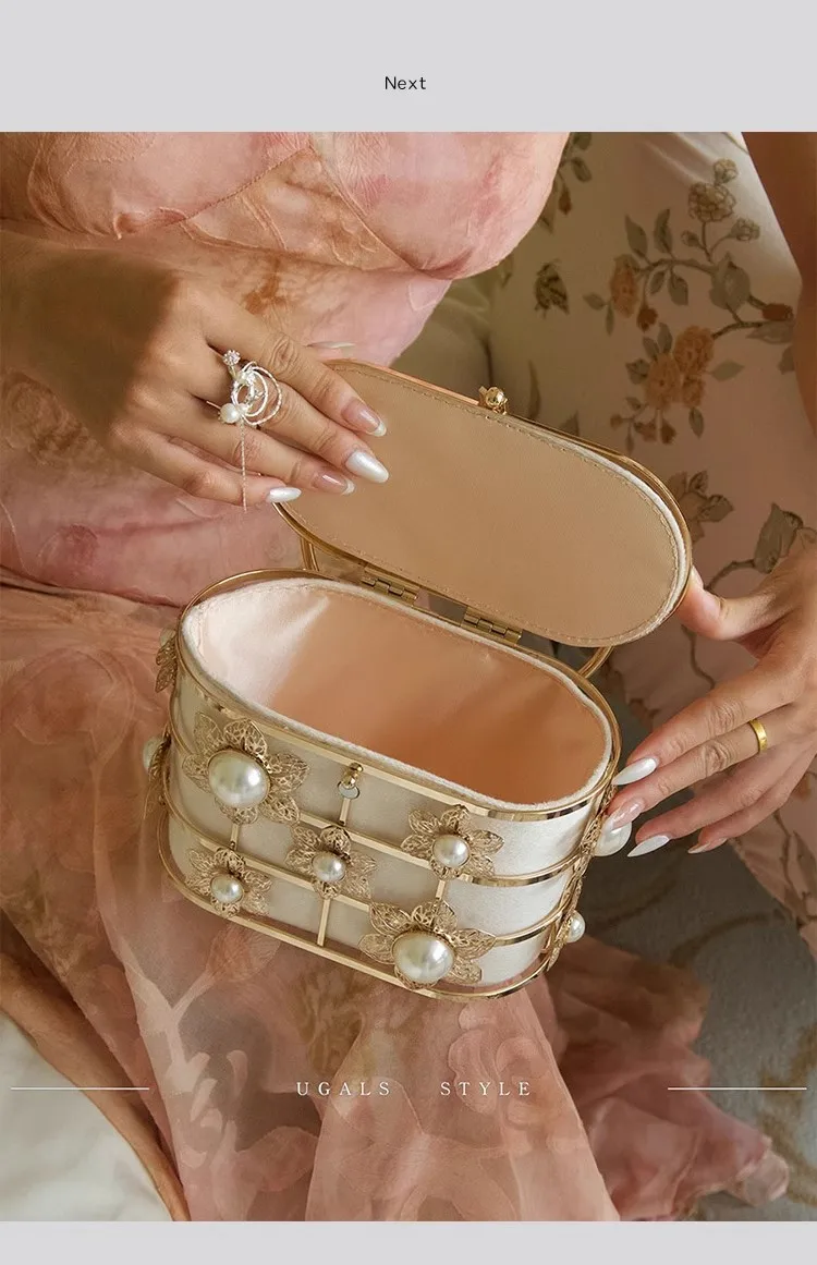 럭셔리하고 정교한 여성 핸드백, 패션 비즈 장식 연회 가방, 웨딩 파티 클러치 지갑, 메탈릭 이브닝 백, 숄더백