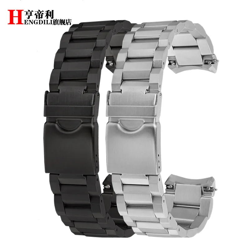 Curved end Watch chain 1853 Men For TissoT T125 stainless steel strap T125617A  Black Knight metal steel Watchband bracelet 22MM