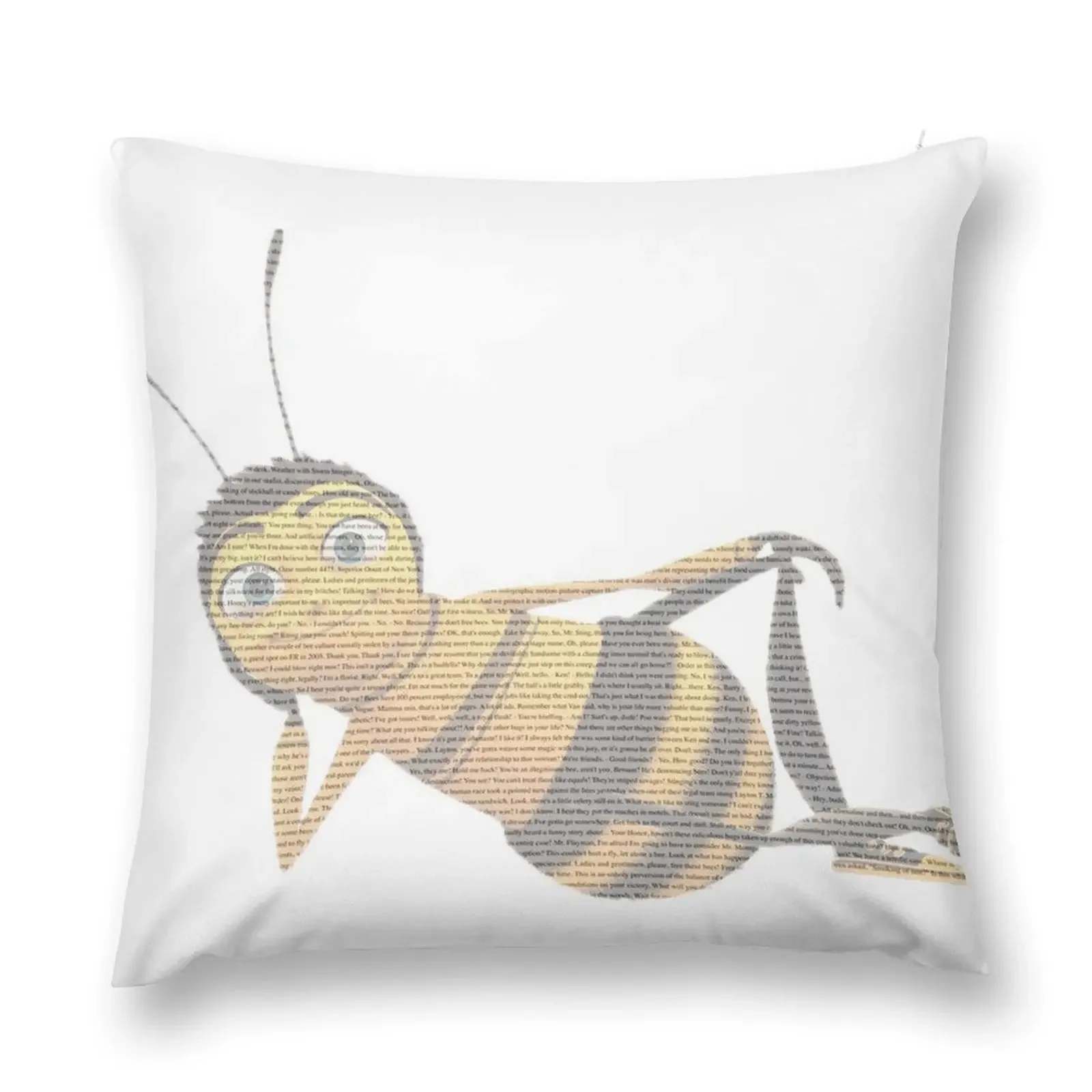 

The Entire Bee Movie Script on Barry B Benson Throw Pillow anime girl Pillow Cover Plaid Sofa pillow