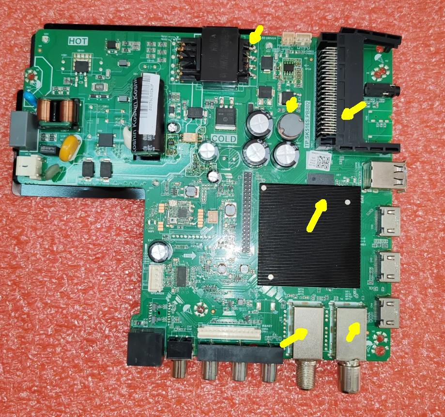 

TP.SK516S.PB802 Three in one WiFi network TV motherboard, physical photo, 6 different specifications verified photos