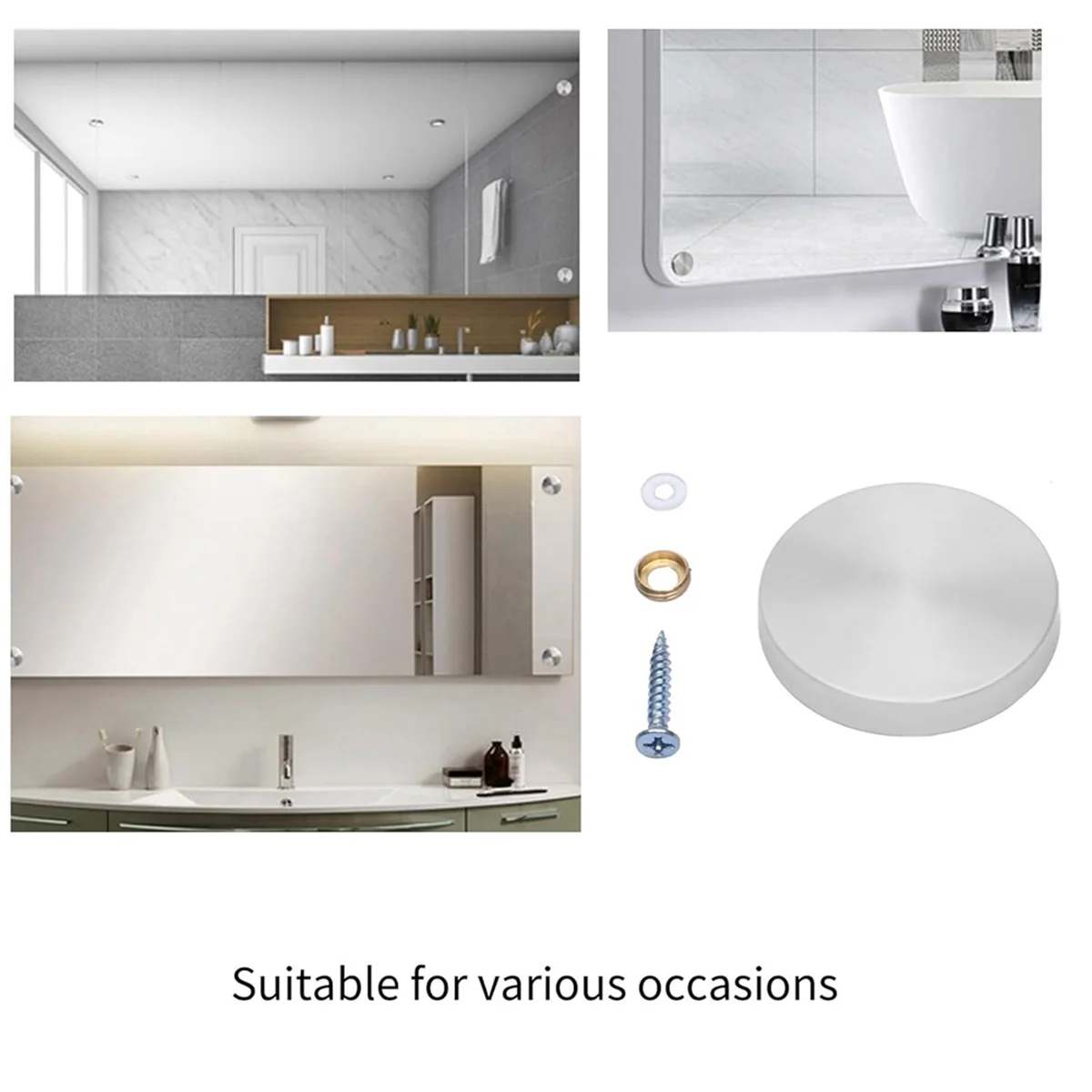 

ABNJ 40 Pack Glass Screws Stainless Steel Screw Covers Caps Decorative Fasteners Furniture Fastening for Home Decors Black