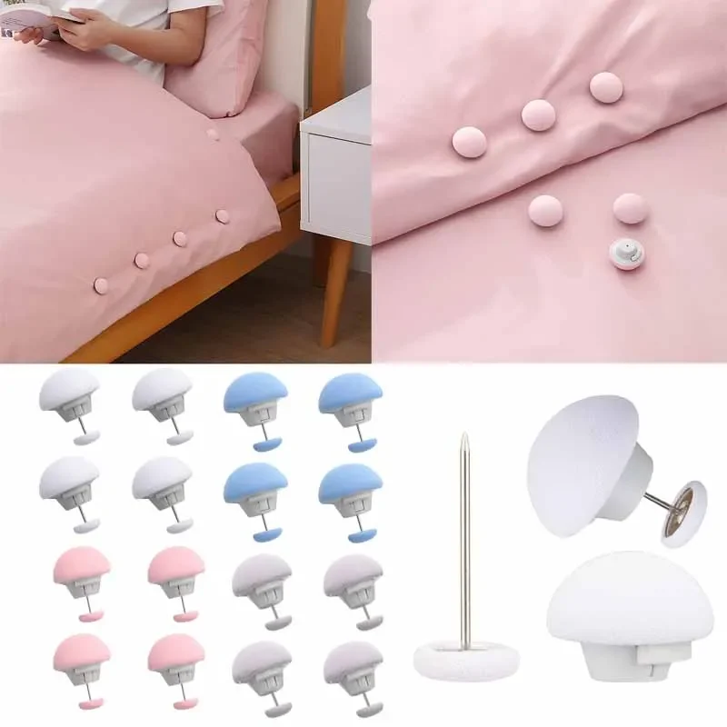 Mushroom Shape Quilt Holder Macaron Non-slip Quilt Blanket Clip One Key To Unlock Blankets Cover Fastener Clip Holder Bed Sheet