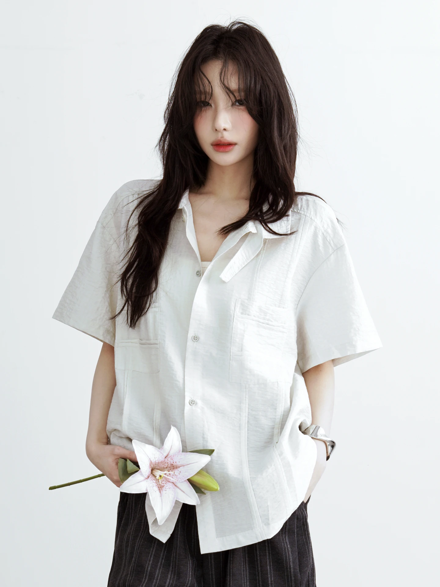 

Universal Gravitation Museum Design Loose Women's Short Sleeve Shirt Collared Neutral Style Top Summer New Style Comfortable ...