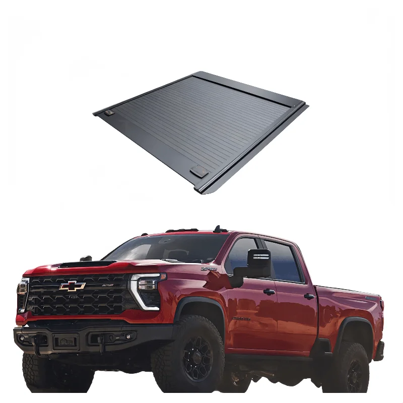 Retractable Aluminum Tonneau Cover Pickup Truck Bed  for Chevrolet Silverado HD ZR2 / Bison Tremor