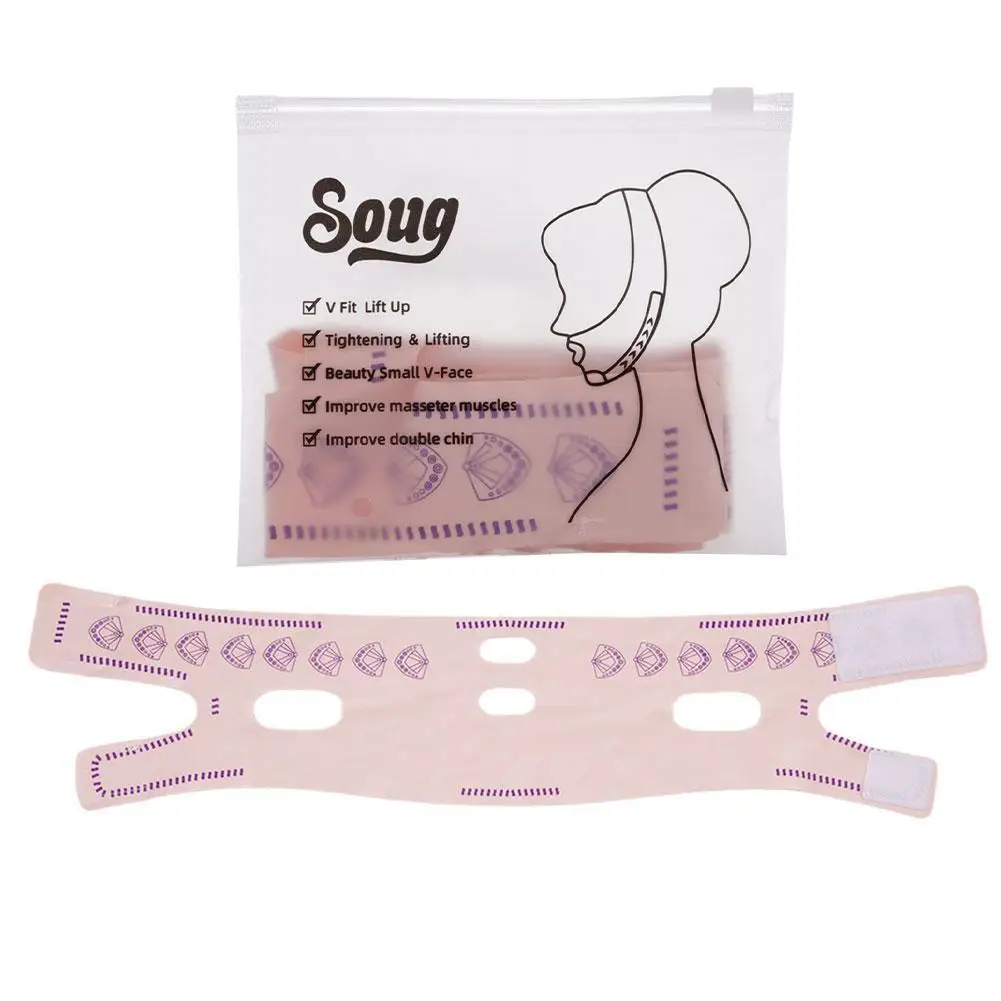 SOUG Reusable V Line Mask Facial Slimming Strap Face Lifting Bandage Double Chin Reducer Chin Up Mask V Shaped Face Lifting Belt