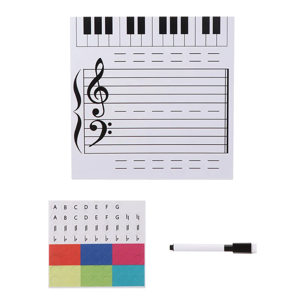 Writing Music Score Whiteboard Reusable Practice Music Teaching Tool Dry Wipe Erasable Magnetic Music Notes Stickers