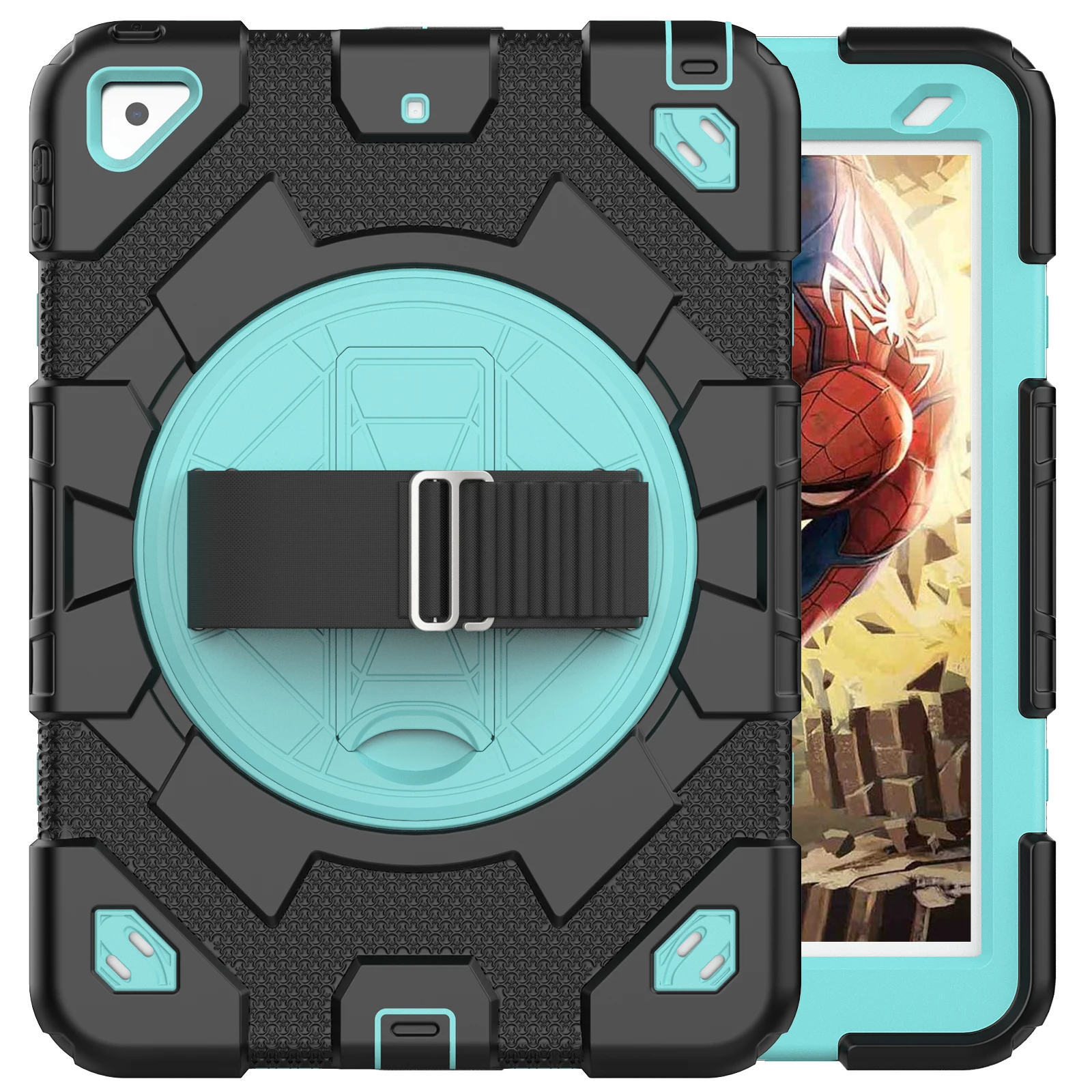 

Armor Stand Case Universal For iPad 10.2 2019 2020 2021 7th 8th 9th Gen. Air 3 Pro 10.5 360 Rotating Hybrid Cover Shoulder Strap