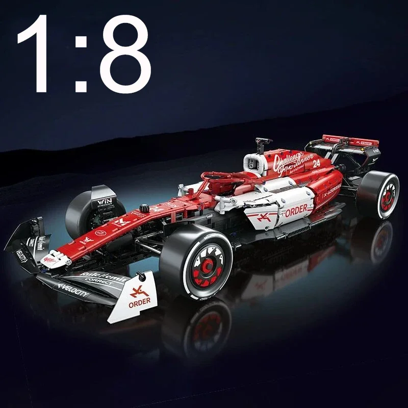 1:8 Technical MOC Champions Formula F1 Team ORLEN C42 Racing Car Model 1868PCS Building Blocks Brick Puzzle Toys Kids Bir Gift