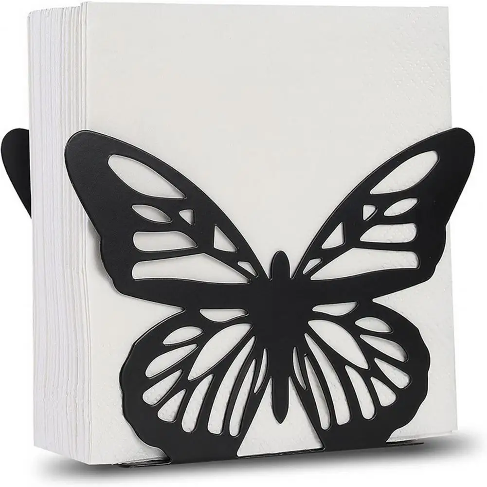 Butterfly Stainless Steel Napkin Holder Freestanding Tissue Dispenser Butterfly Shape Tissue Paper Storage Rack Home Supply