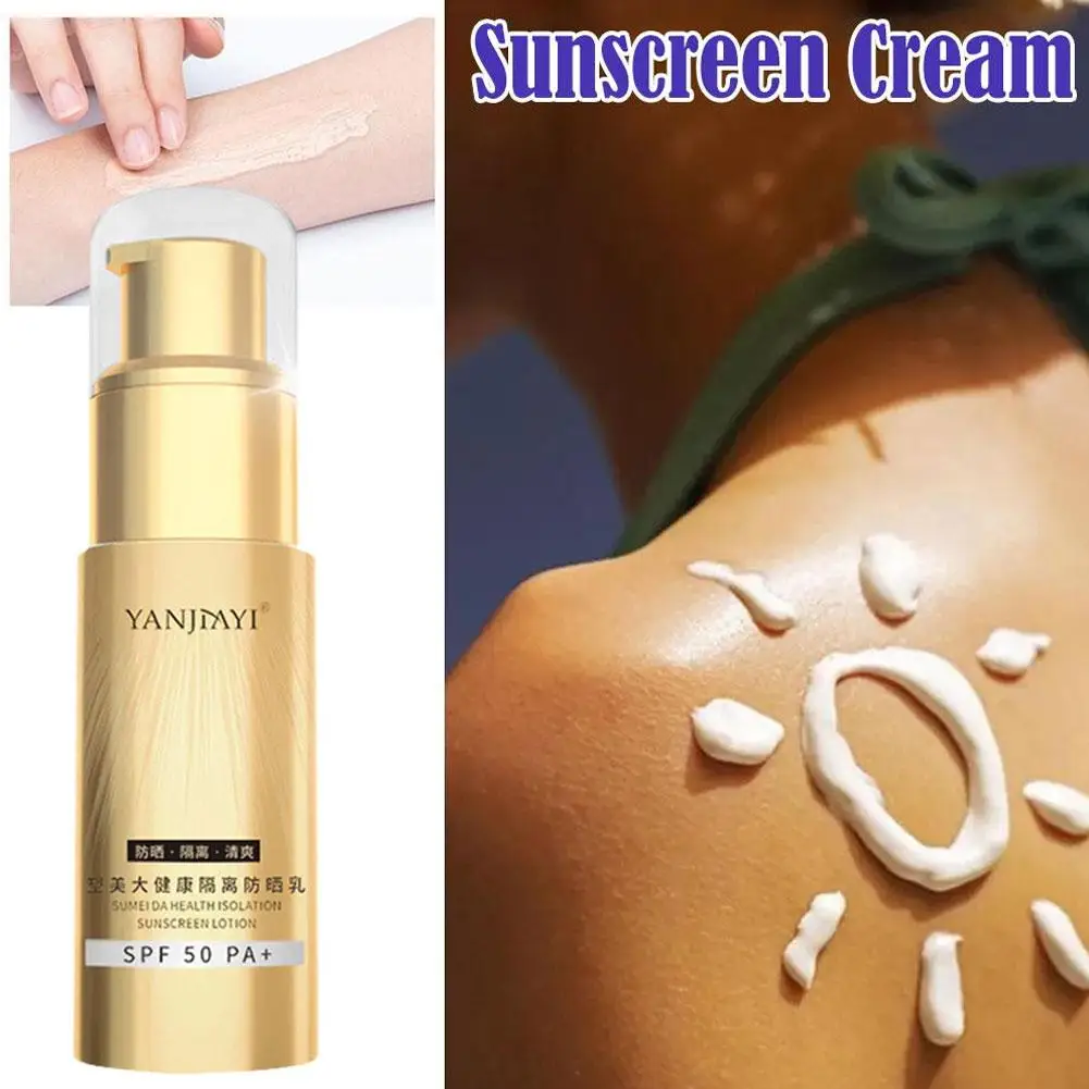 

Small Gold Tube Facial Body Sunscreen Isolation 2-in-1 Moisturizing Protection Anti-UV Whitening Sunblock Lotion Cream SPF5 H9U8