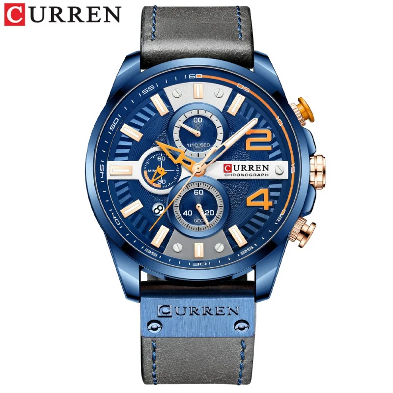 Curren 8393 Men's Watch Calendar Belt Men's Watch Six-Pin Watch