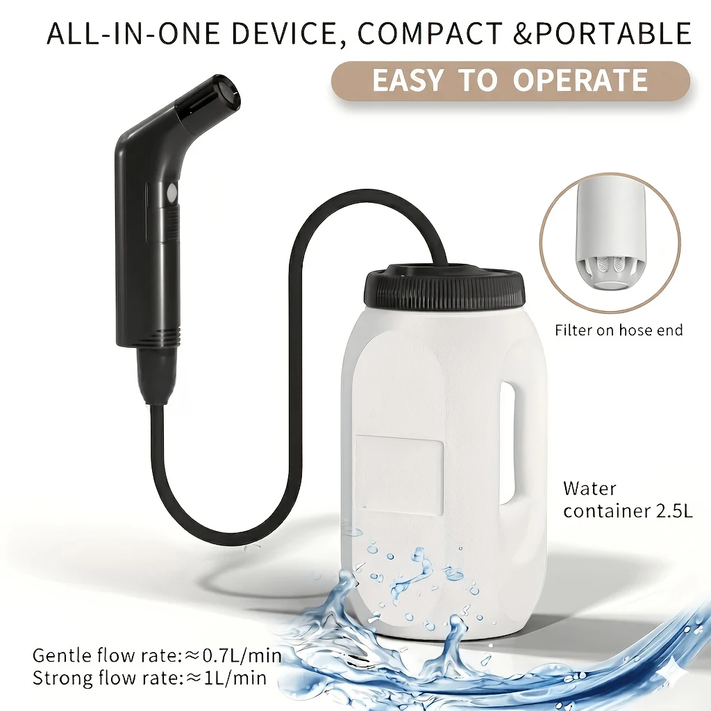 84.54oz Portable Bidet Travel for Women/Men Rechargeable Electric Shattaf for Toilet Hiking And Camping Handheld Bidet Sprayer w