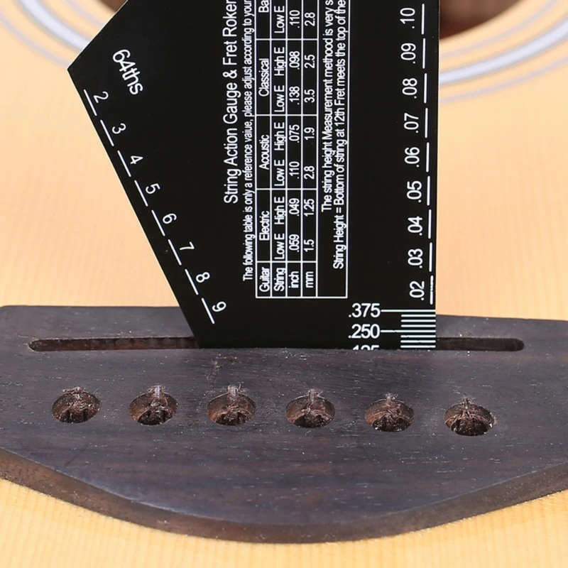 Guitar String Action Gauge Ruler, Guitar Set Up Gauge, Multifunctional Guitar Fret Luthier Tools, Precise Gauge X5QF