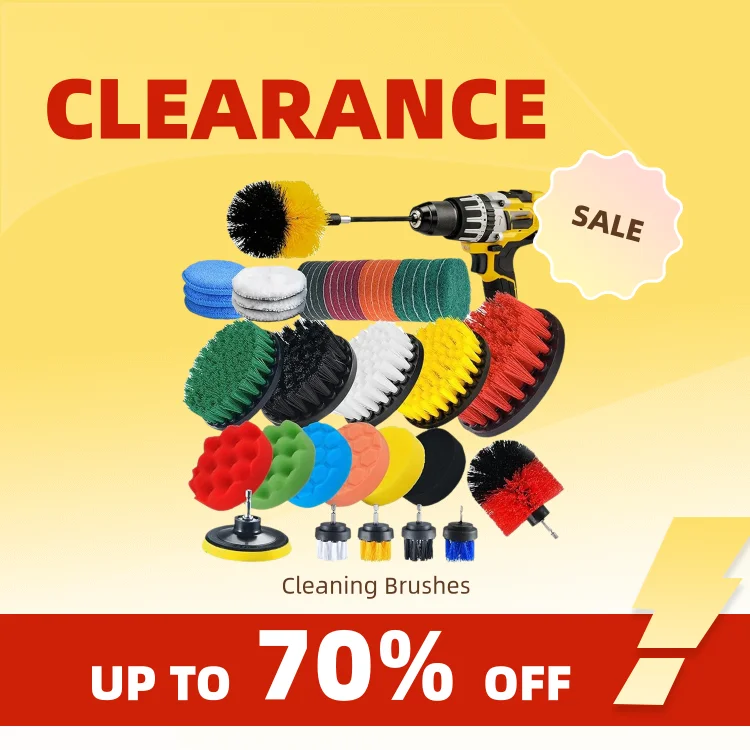 Clearance_UNTIOR Electric Drill Brush Attachment Set Power Scrubber Brush Car Polisher Kitchen Bathroom Cleaning Tool Car Detail