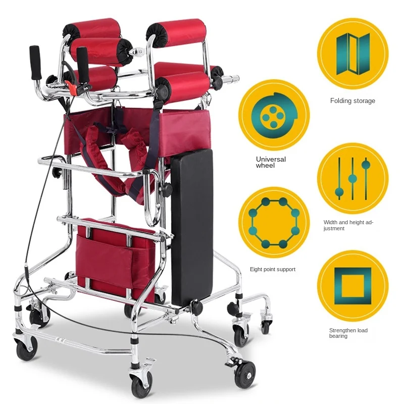 8 Wheels Walker Assist Walking Rehabilitation Device Walkers Anti-backward Rollover Shelf Tool Elderly Stroke Hemiplegia Walker