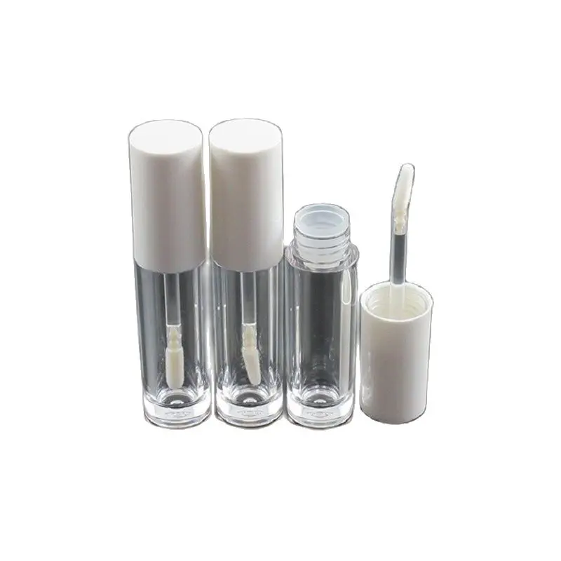 

10pcs 30pcs Empty Tubes Plastic Lip Gloss Clear White Round 5ML Cosmetic Container Lipgloss Containers with Wand Lip Gloss Tube