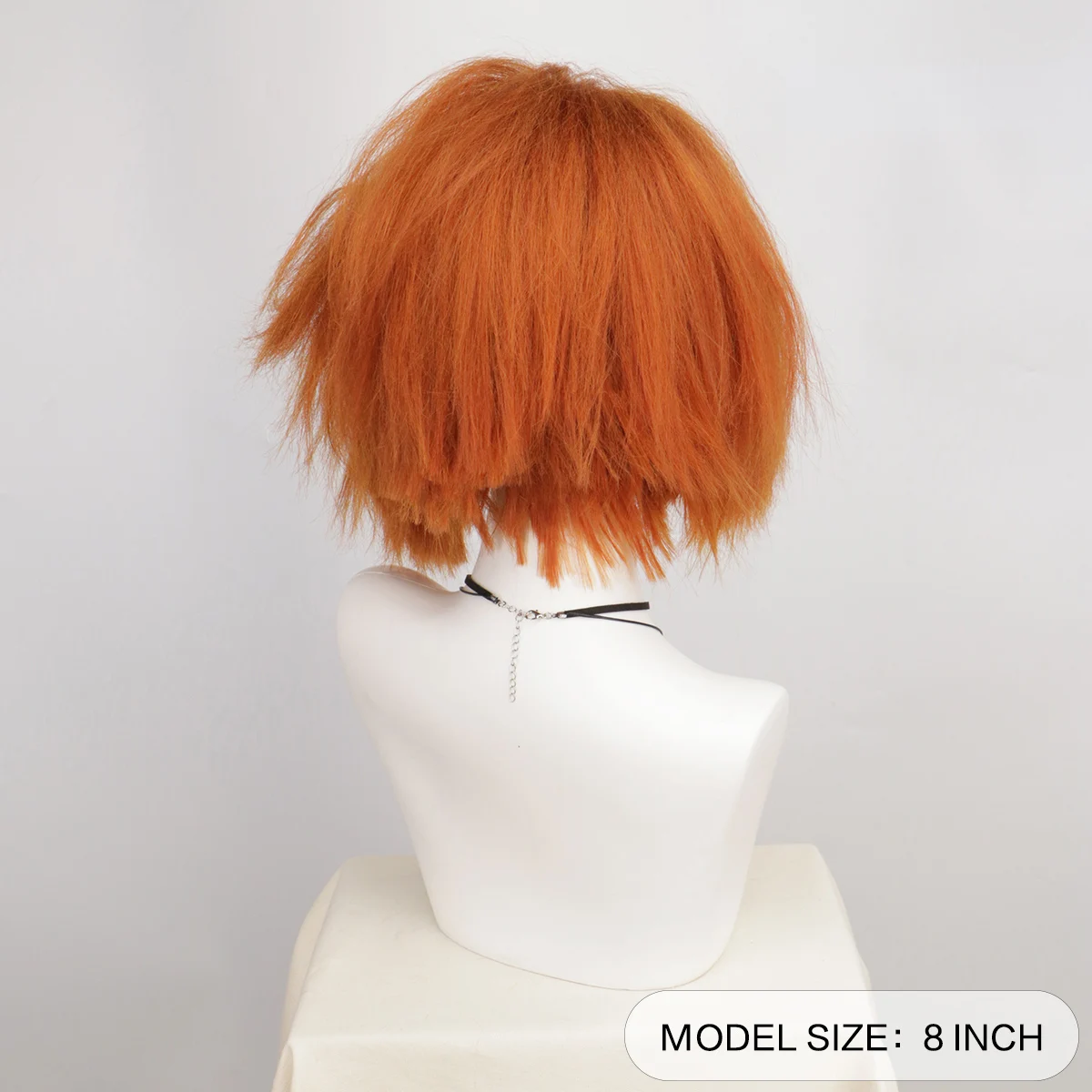 بذور تشاكي برتقالي قصير شعر مستعار تأثيري عروس تشاكي مقاومة للحرارة تأثيري حلي الباروكات