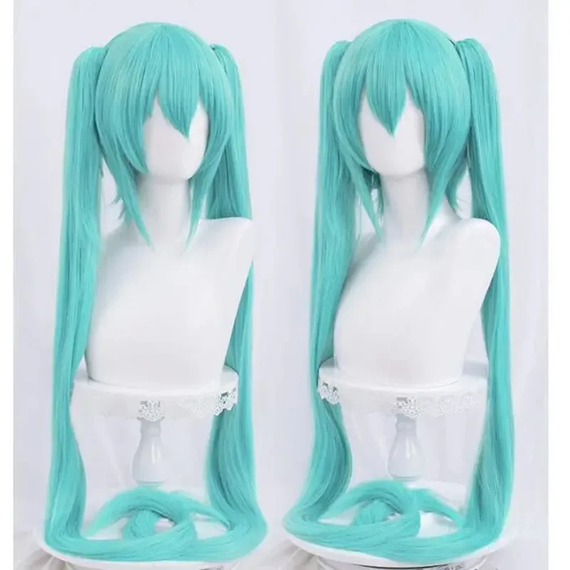 Vocaloid Miku Peluca de cosplay Anime Año nuevo Navidad Fiesta de Halloween Pelucas largas de kimono verde