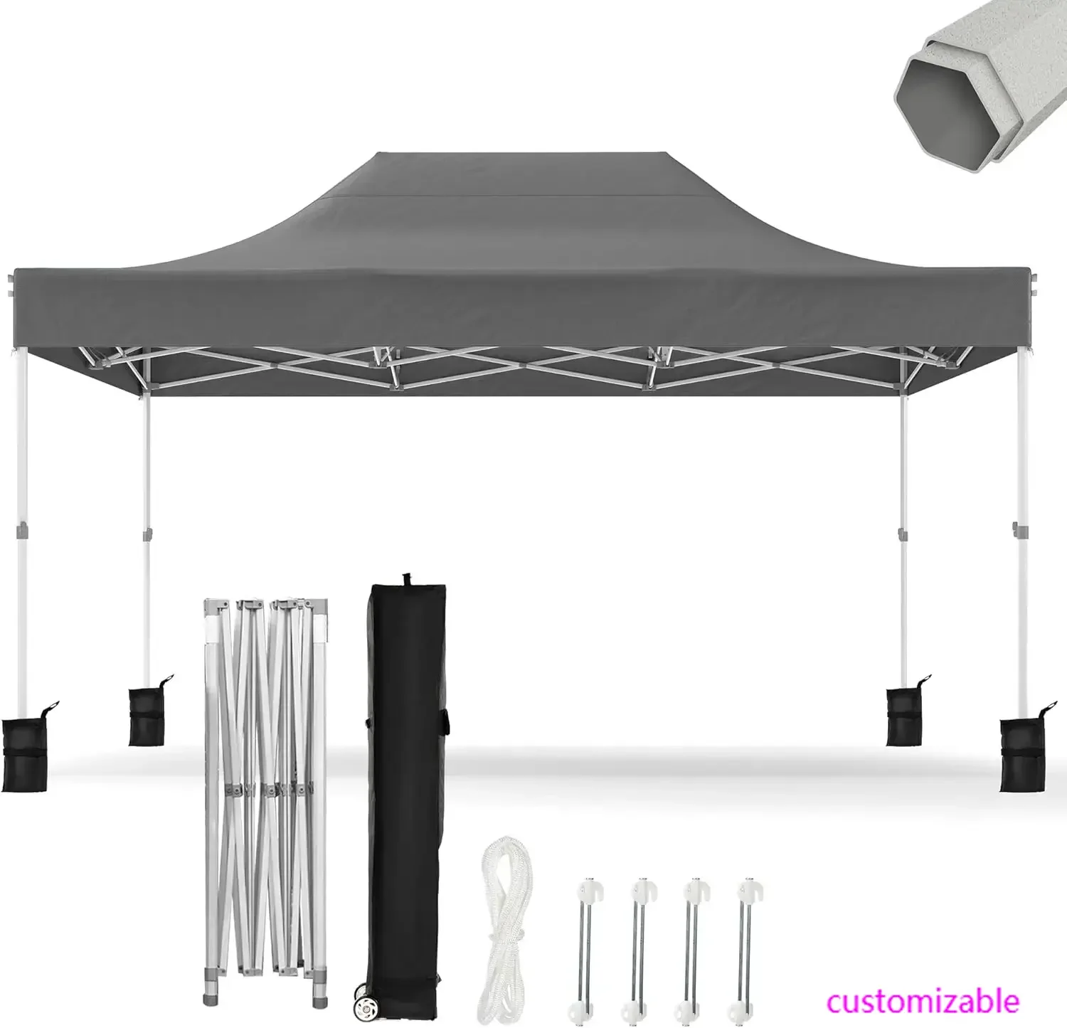 10x15ft فناء سهل الإعداد المنبثقة المظلة التجارية الثقيلة، خيمة المظلة للمناسبات الخارجية المأوى المحمولة الفورية #1