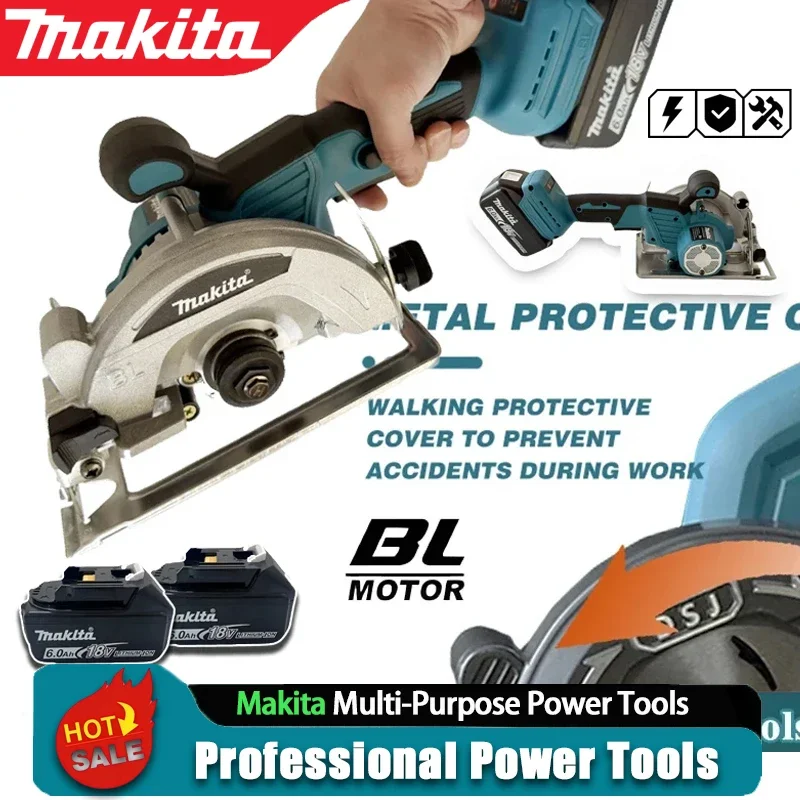 

Беспроводная циркулярная пила Makita 125 мм, 5000 об/мин, бесщеточная, для деревообработки, с регулировкой угла реза до 45 градусов, для аккумуляторов Makita 18В