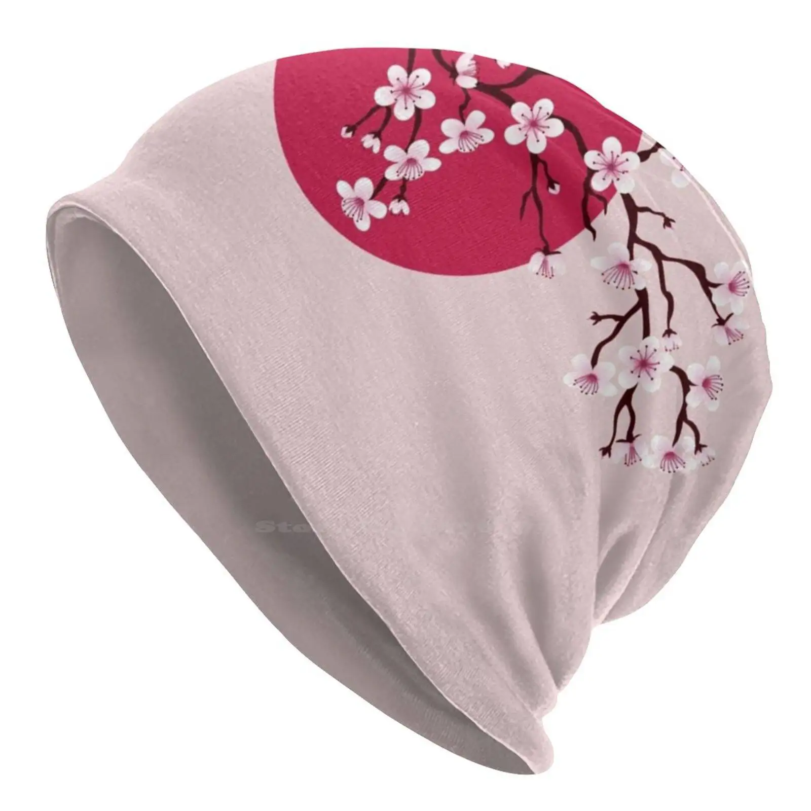 Sakura Tree Sakura Cherry Blossom Dust Anime Japan Pink Knitted Hat Warm Beanie Outdoor Caps Spring Flowers Nature Cute Cherry