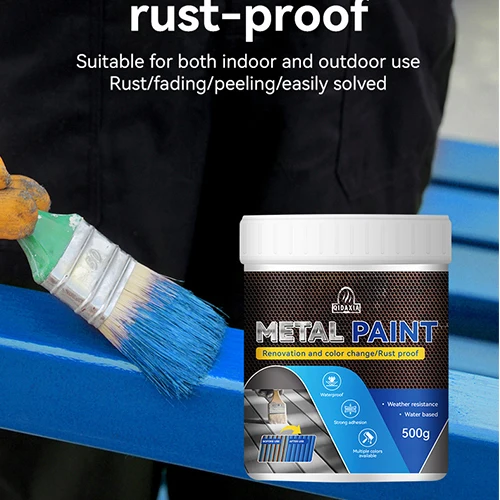 Rust Conversion Paint Waterproof Iron Door Railing Metal Rust Prevention Refurbished Rust Removal Water Based Metallic Paint