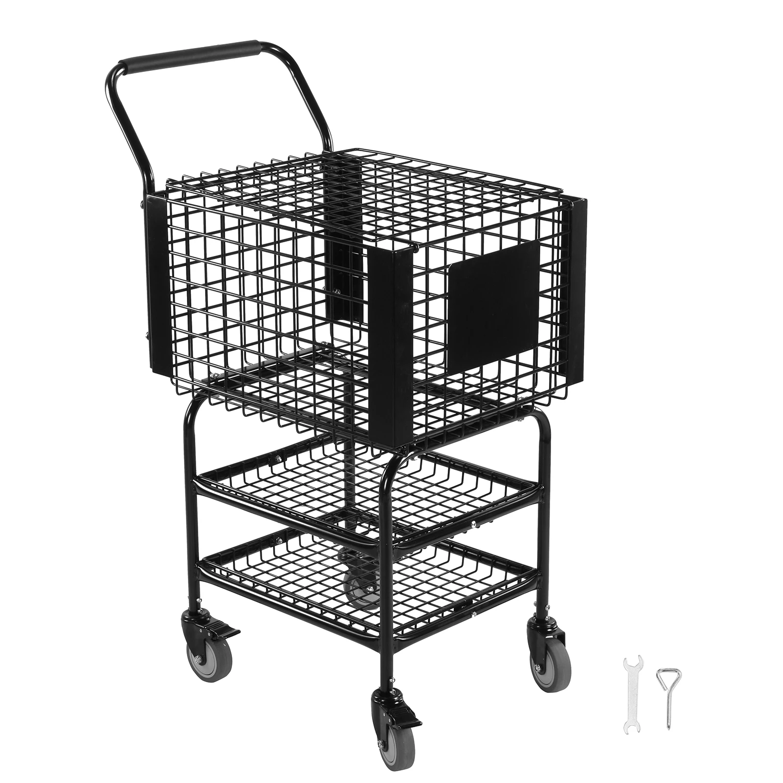 

Tennis Ball Basket Cart Large Capacity Tennis Ball Storage Cart Holds 350 Balls for Teaching & Court Use