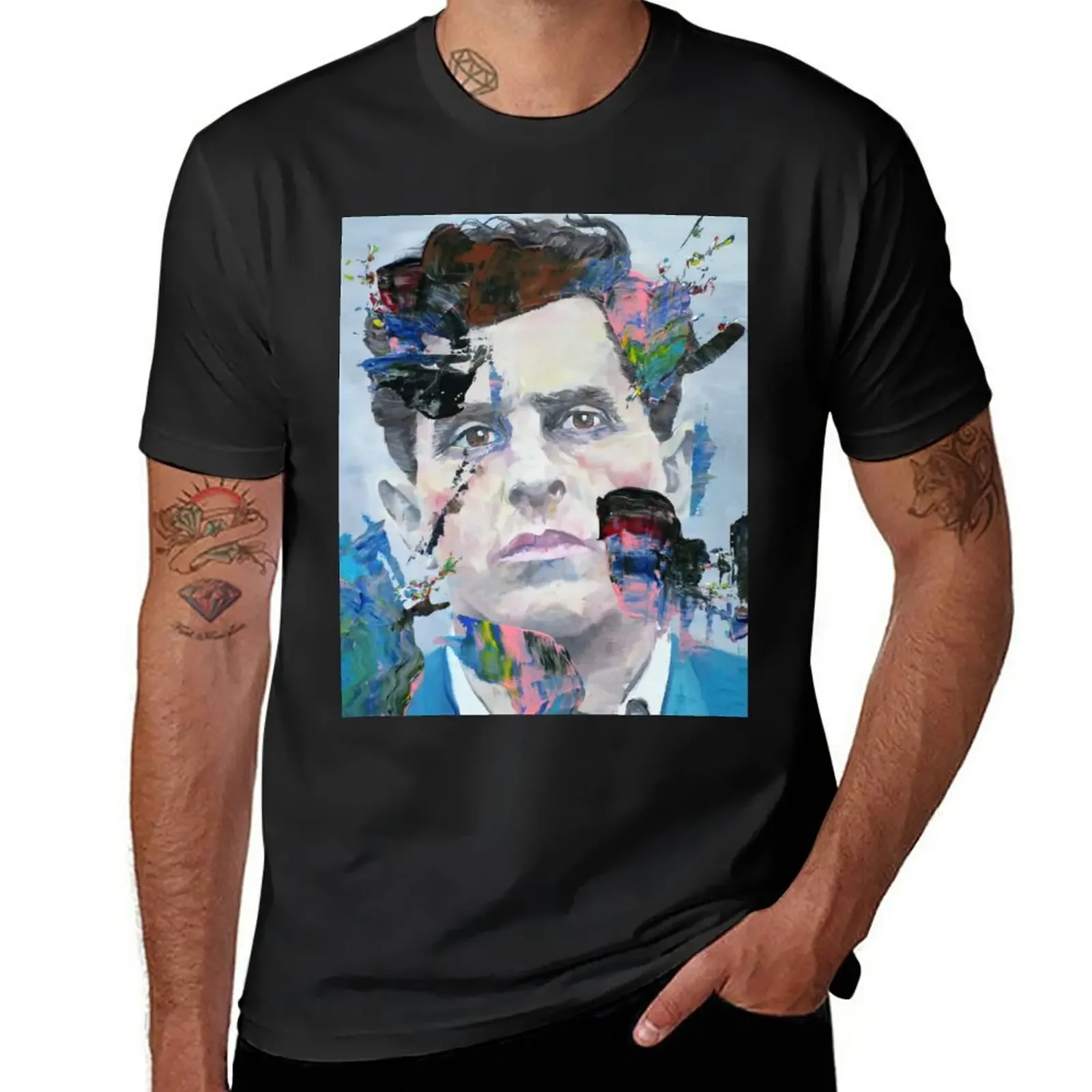 man clothes kawaii clothes vintage t shirt men workout shirt New LUDWIG WITTGENSTEIN oil portrait.3 T-Shirt Casual T-shirts man