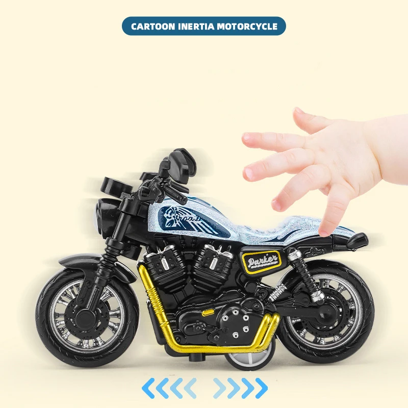 Alloy Pull Back Car Boys Educational Simulation Motorbike Toy Cartoon Design Motorbike Model Classic Style Toys Car Children Toy