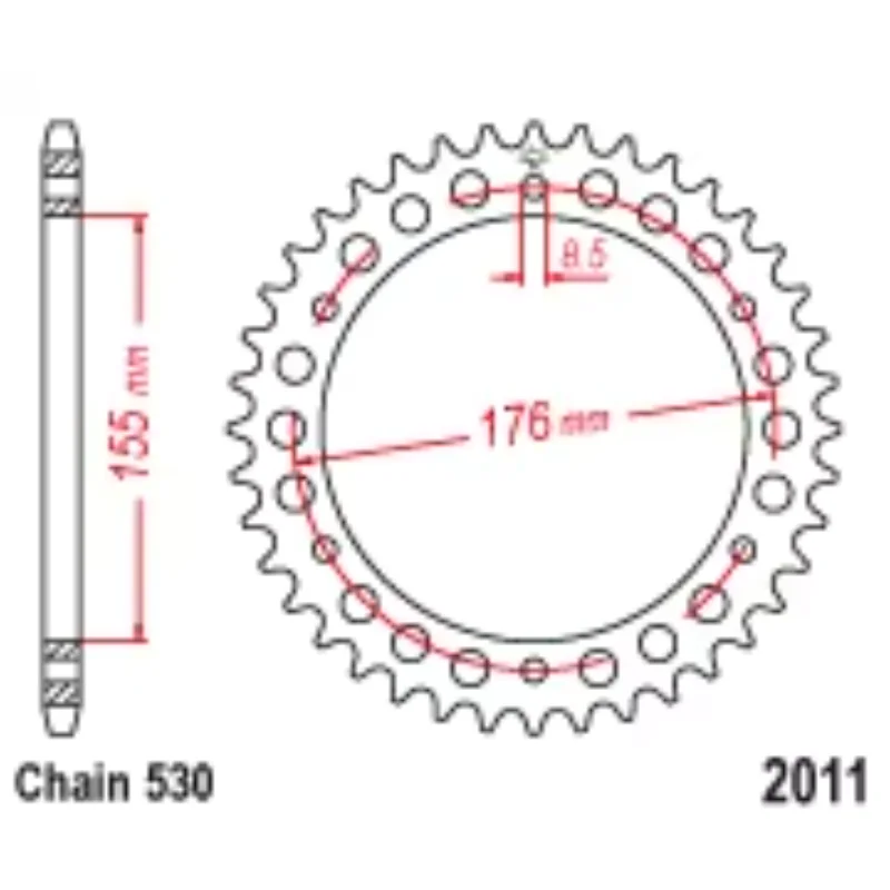 530 42T 43T 45T ترس ضرس خلفي للدراجة النارية لـ TTriumph 1050 Sprint ST 05-11 Speed 94 2016 Tiger Sport 14-21 #3