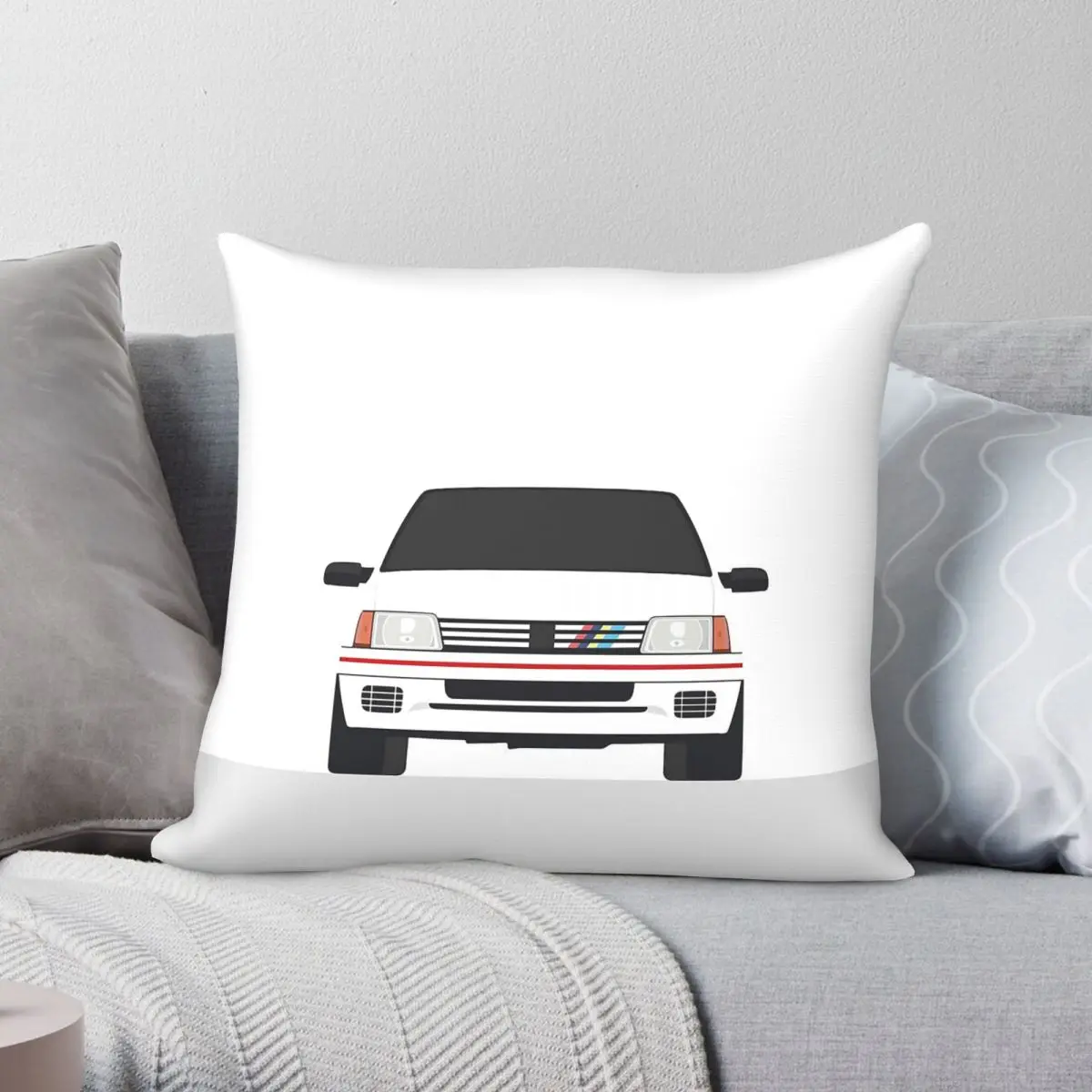 205 GTI Rally Vector Square Pillowcase Polyester Linen Velvet Printed Zip Decor Pillow Case Car Cushion Cover Wholesale