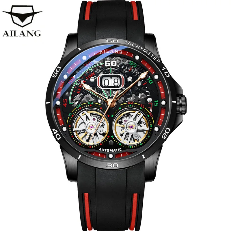 

Dropshipping Luxury Double Tourbillon Watches for Men Calendar Mechanical Watch Waterproof Luminous Clock Relogio Masculino 2024