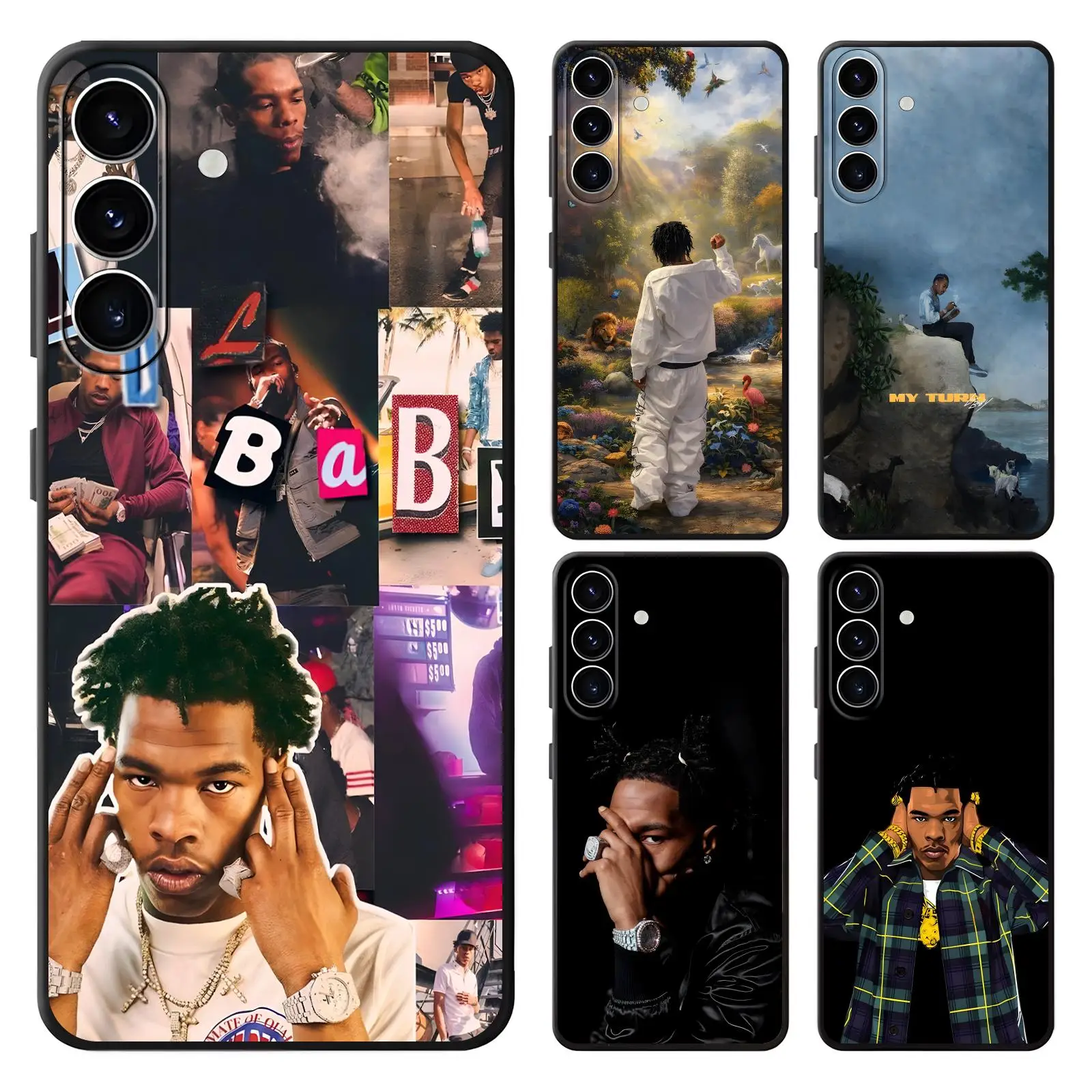 Phone Case For Samsung A57 A56 A37 A27 A17 A36 A26 A55 A35 Anti-Drop Soft Black Case rapper 4PF Lil Baby